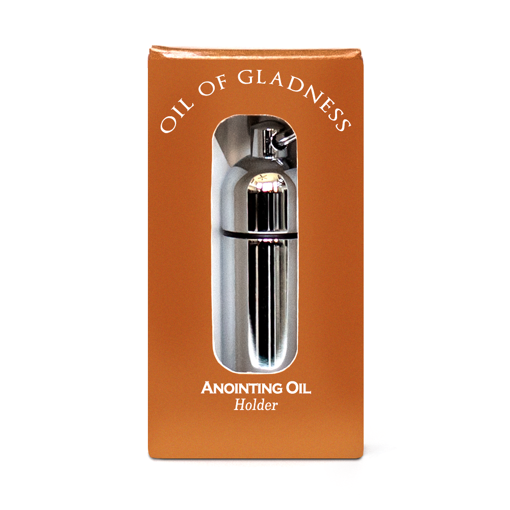 Oil of Gladness Anointing Oil<br> Gift Boxed Oil Holder, Silvertone